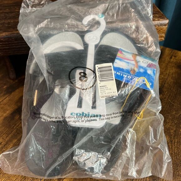 Cobian Women's Dana Rise Synthetic Leather Strap Slides Sandals, Black Sz 8. NWT - Picture 13 of 13